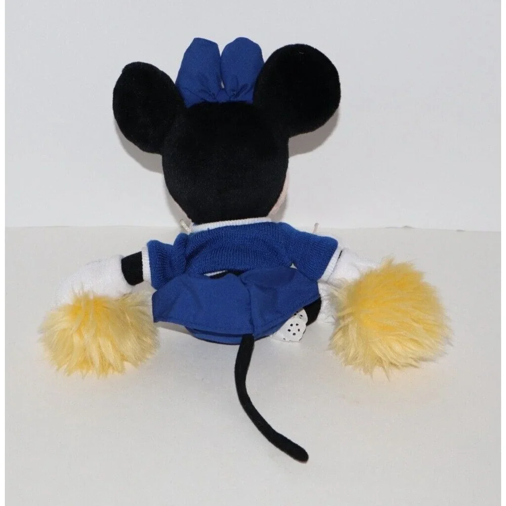 Walt Disney World Cheerleader Pom Poms Blue & Yellow Minnie Mouse Stuffed Plush